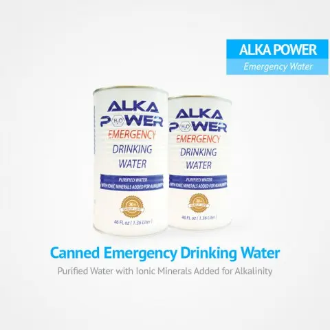 Emergency Drinking Water — Canned water with a 30+ year shelf life