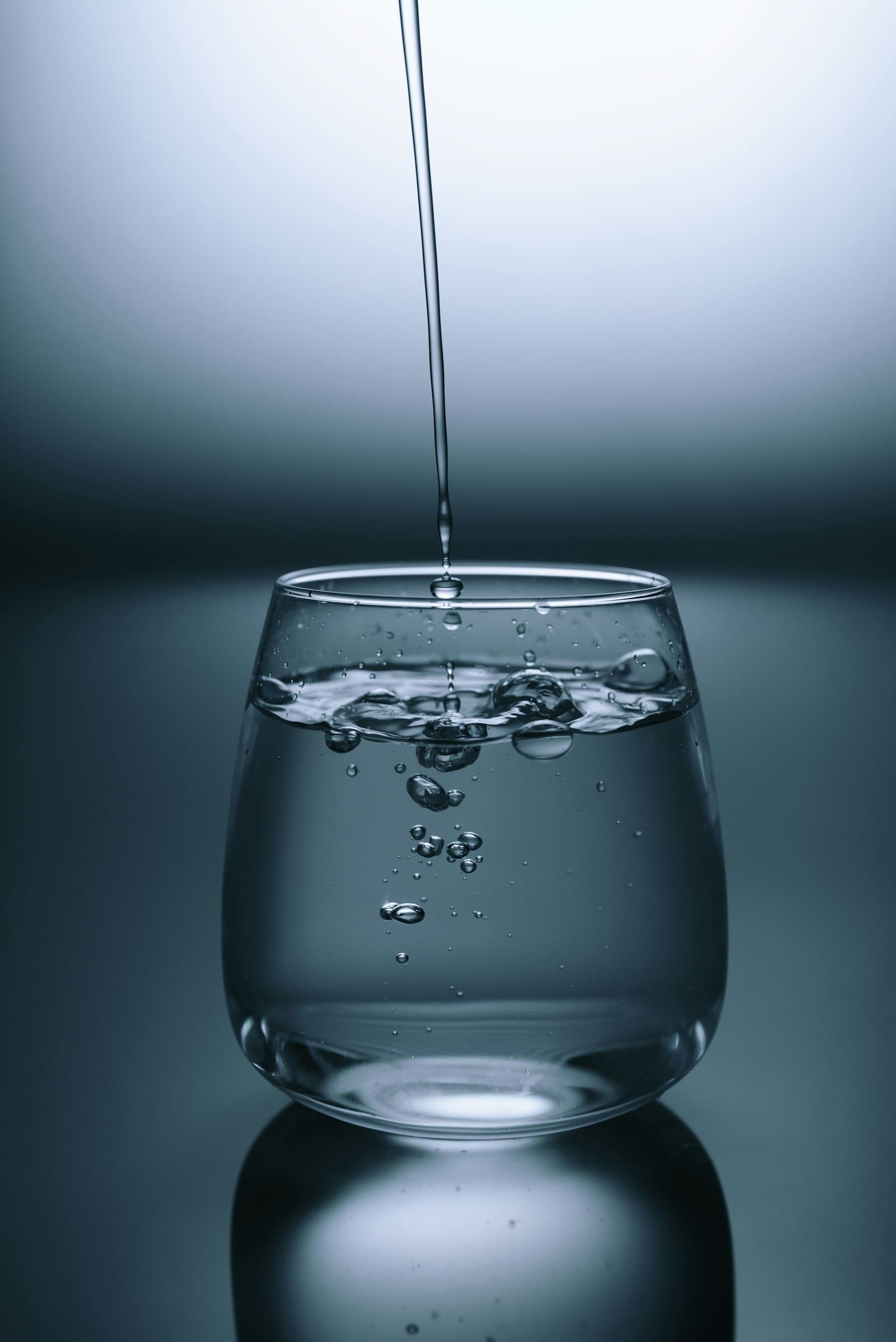 A glass of clean, clear water